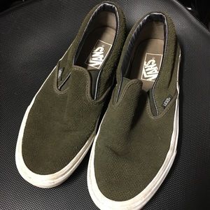 Forest green slip on vans